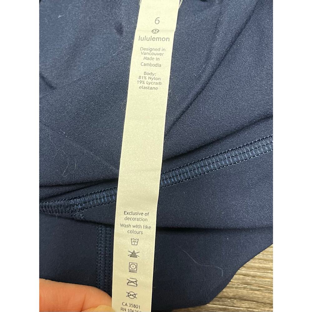 Lululemon Align Super High Rise 10” Biker Shorts Navy Blue Sz 6 Nulu Gym Active - Picture 5 of 7